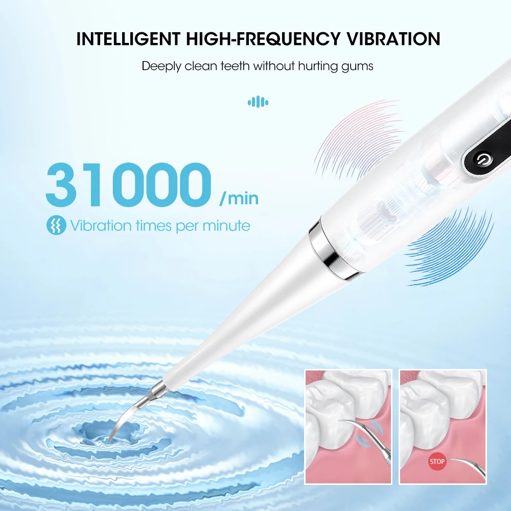 Dentes elétricos Clareamento e Limpeza Ultrasonic Tooth Cleaner, Dental Cálculo Remoção, Scaler Placa, Mancha de café, Tártaro, Oral Care