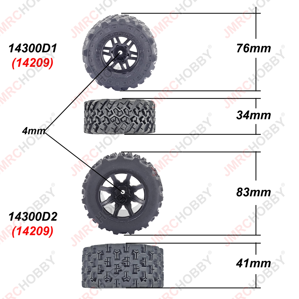 Piezas de repuesto originales para rueda todoterreno, accesorios de repuesto para MJX Hyper Go 14209 y 14210