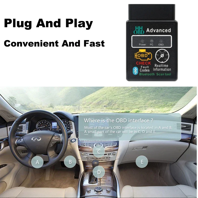 Mini ELM327 OBD2 Code Reader Scanner Bluetooth Auto Fout Detector Motor Diagnostic Tool V1.5/V2.1 Voor Automotive Motorfiets