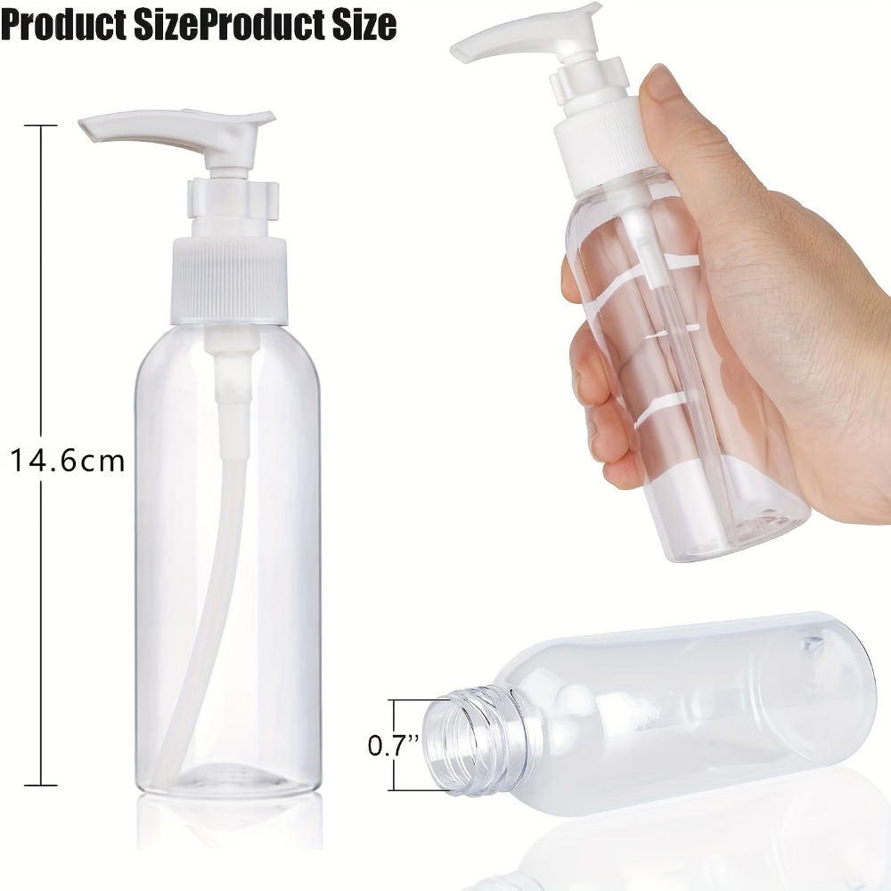 5PCS 100ML Clear Pump Dispenser Bottles Travel Toiletry Lotion Bottles Leak Proof for Lotion Body Wash Shampoo Conditioner