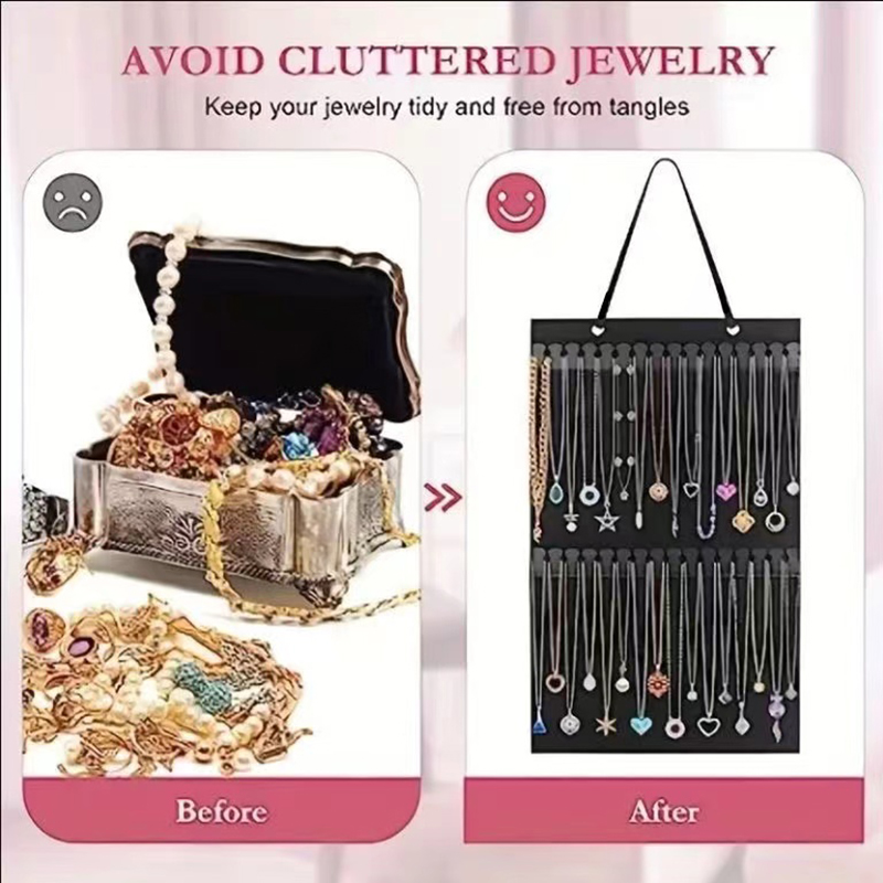 Neue Doppel Wand Schmuck Tasche Schmuck Display Filz Ohrringe Lagerung Tasche Halskette Ring Schmuck Organizer Verpackung