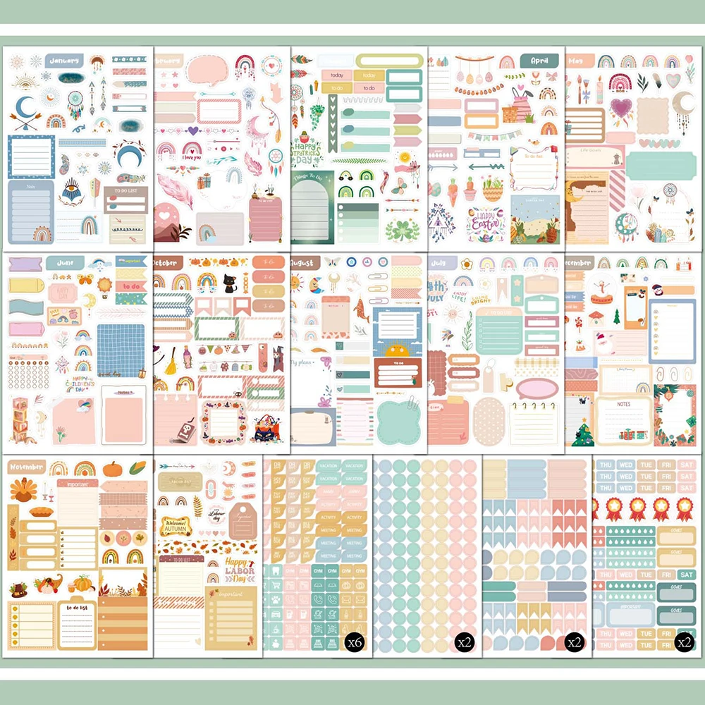 Tag/Woche/Monat Planer Aufkleber Buch DIY Scrapbooking Tagebuch Handbuch Dekorative Material Aufkleber Schreibwaren