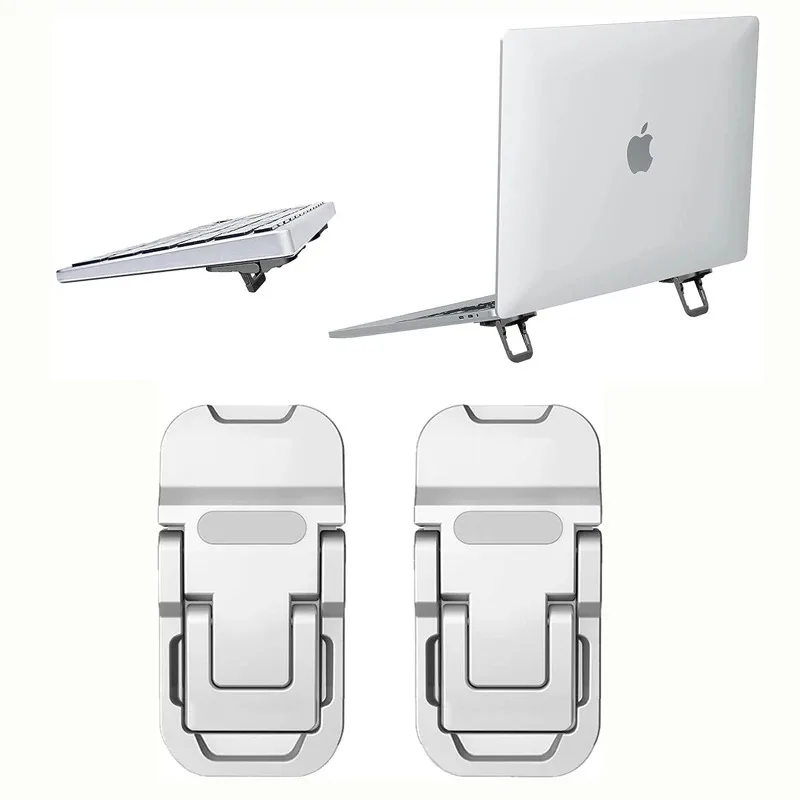 Mini soporte portable de aleación de Zinc para ordenador portable con 2 angles réglables, elevador Invisible pliable para por