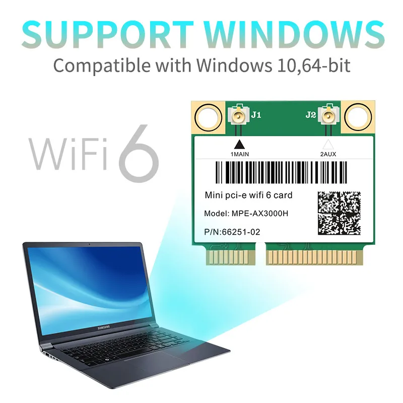 2974 Мбит/с Wi-Fi 6 AX200 двухдиапазонная беспроводная полумини-карта PCI-E сетевая Wi-Fi Bluetooth 5,2 802.11ax/ac 2,4 ГГц/5 ГГц адаптер MU-MIMO