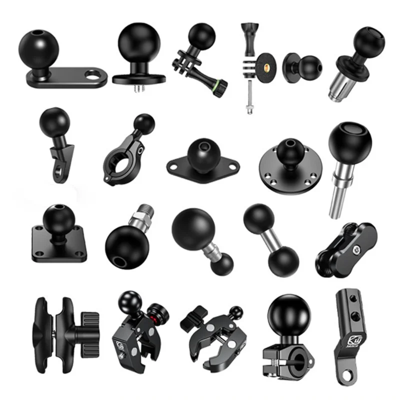 Adaptador de cabeza de bola de 1 pulgada para montaje, Clip para manillar de motocicleta, soporte para espejo retrovisor para GoPro 10, accesorios para cámaras deportivas