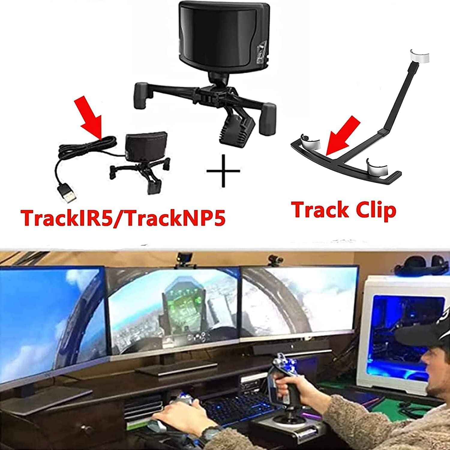 Cabezal IR inalámbrico para rastreador/TrackClip TrackIR 5 Trackir5 PC Simulador de carrera de vuelo TrackNPClip
