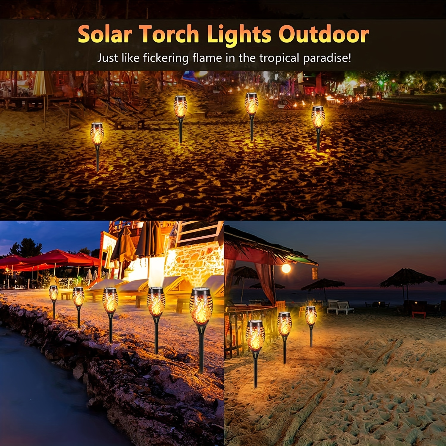 Luz de llama Solar de 12LED para exteriores, antorchas impermeables de 12LED, lámpara de paisaje para patio al aire libre, jardín, decoraciones de Halloween