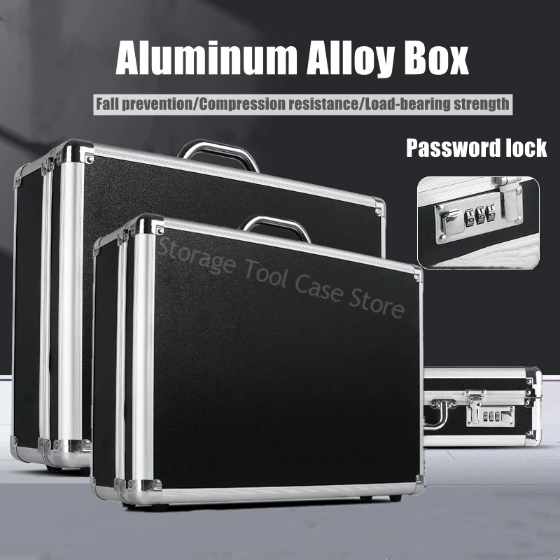 Aluminum Tool Box Potable Password Toolbox Safety Instrument Case Storage Box Equipment Hard Case Shockproof Tool Case Suitcase