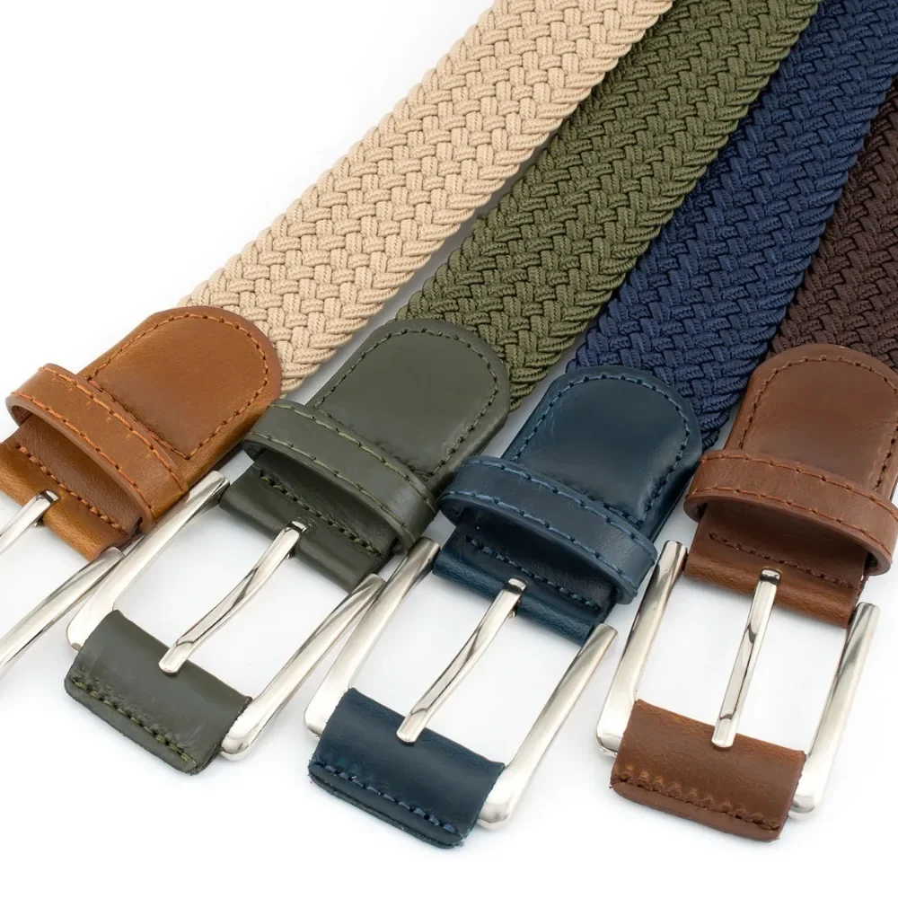 Estiramento tecido respirável liga pino fivela cinto para homens mulheres de alta qualidade jeans casuais lona golfe multifuncional cinto ao ar livre