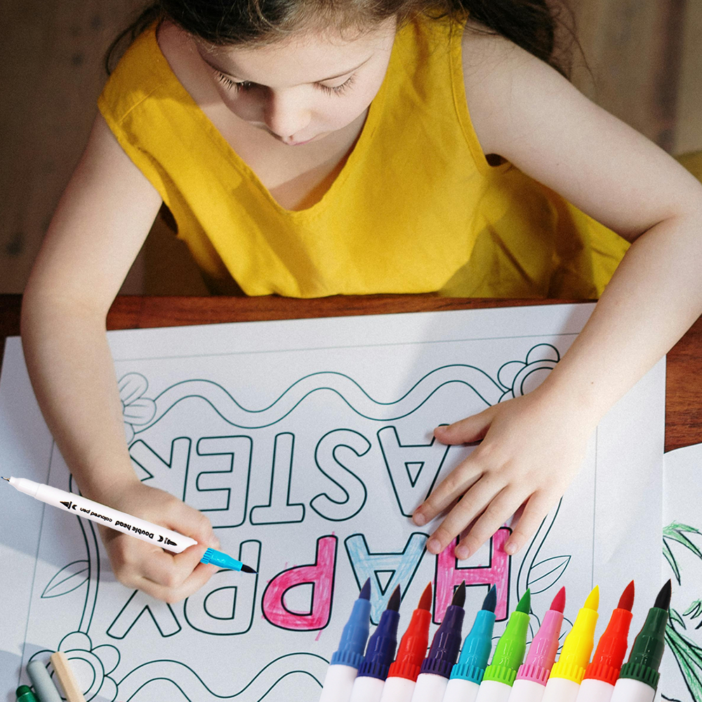 Rolede-ダブルヘッドマーカー、チップアート用品、描画ブラシペン、ペンセット、文房具、鉛筆、筆記、オフィス、学校、60色