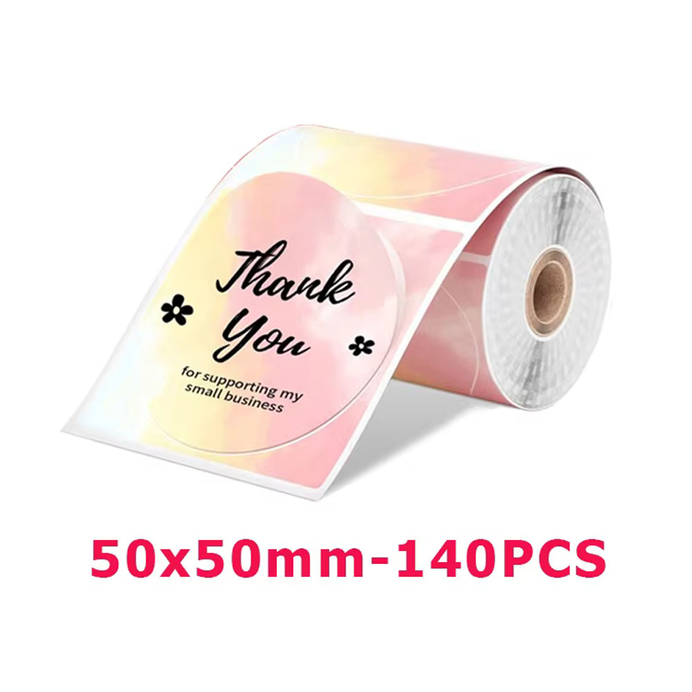1Roll white transparent Label sticker Round Series for phomemo M110/ M220/ M221/ M120/ M200 Labels Adhesive Thermal label paper