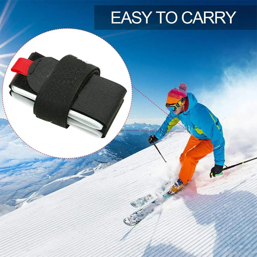 New Skiing Pole Shoulder Hand Carrier Lash Handle Straps Adjustable Hook Loop Protecting Black Nylon Ski Handle Strap Bag