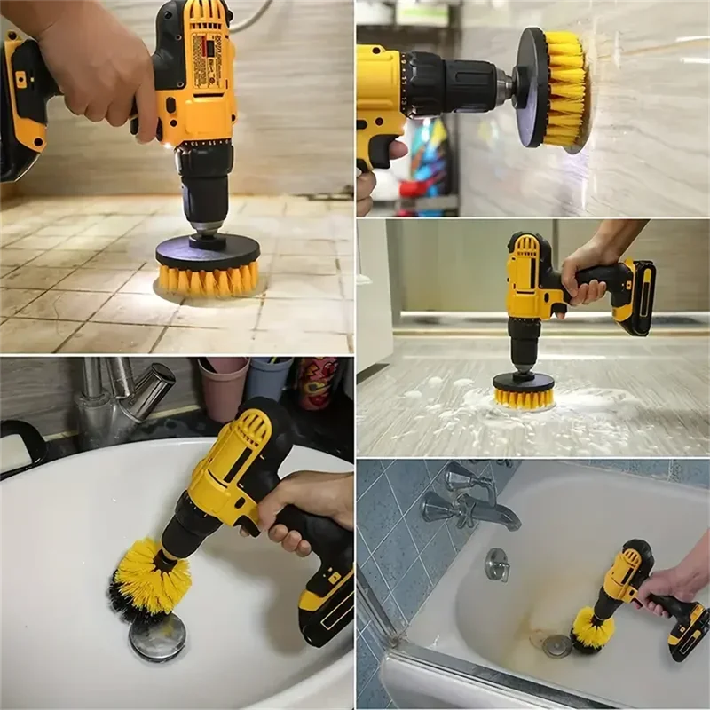3 ชิ้น/เซ็ตเจาะชุดแปรง Power Scrubber ล้างแปรงทําความสะอาดชุดเครื่องมือสําหรับ Grout ชั้นอ่างอาบน้ํากระเบื้องห้องน้ําห้องครัวพื้นผิว