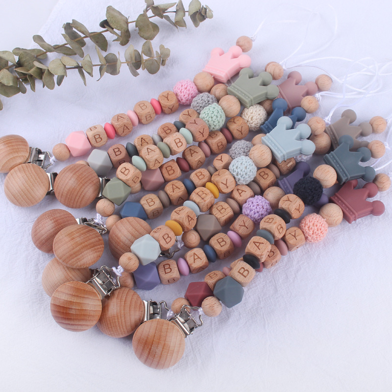 Clips para chupete de bebé, mordedores con nombre personalizado, juguetes, soporte para pezones, cadena con Clip, accesorios para bebés, regalos para recién nacidos personalizados 2023