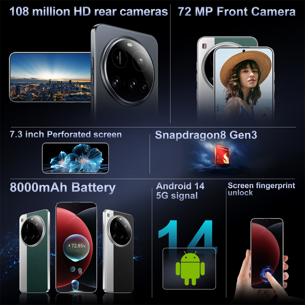 2025 Xioami 15 Ultra Smartphone 5G 7.3inch Mobile Phones Cellphone Dual SIM Android Global Version 8000mAh Cell Phone Unlocked