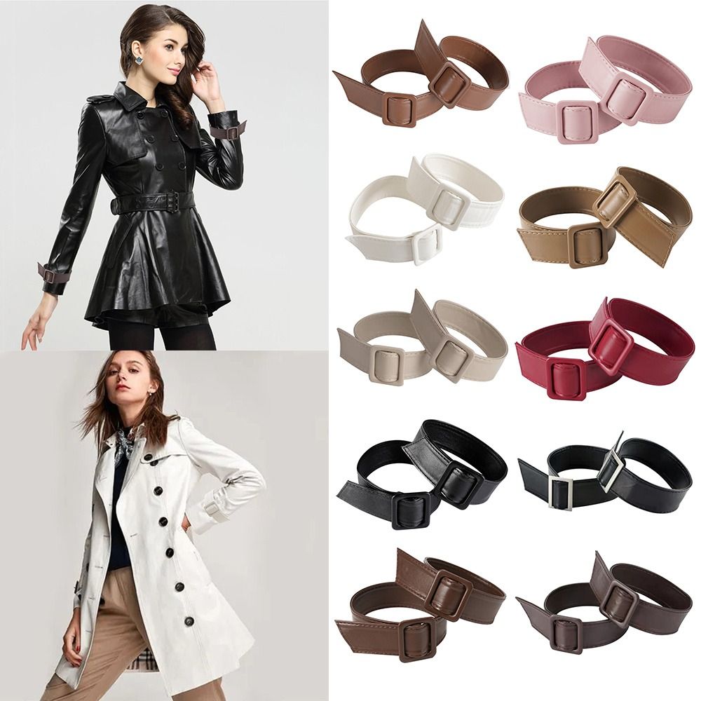 Faux Leather Leather Cuff Bands High Quality Durable Replacement Coat Sleeve Buckles Adjustable Adjustable Sleeve Garters Coat