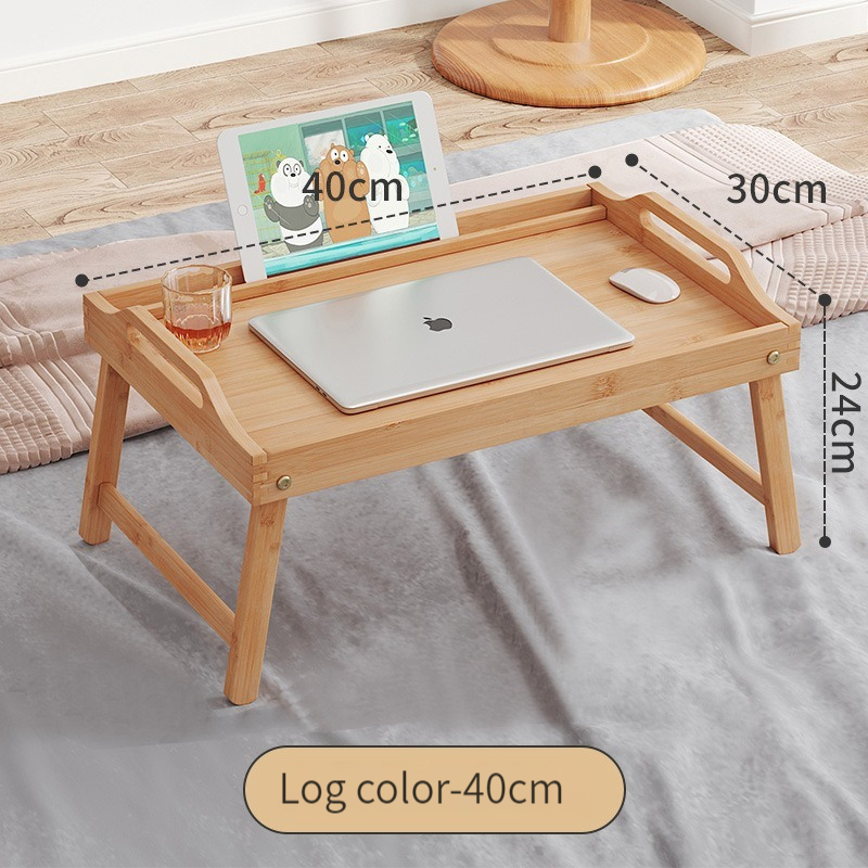 Home Bamboo Wood Bed Tray Portable Folding Laptop Desk Tea Food Serving Table Folding Leg Laptop Desk On The Bed