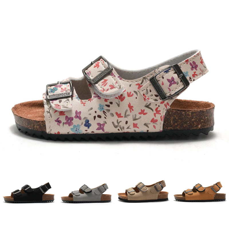 Сандалии Детские эластичные для мальчиков и девочек, Нескользящие шлепанцы с мягкой подошвой, с открытым носком, плоская подошва, Повседневные тапочки