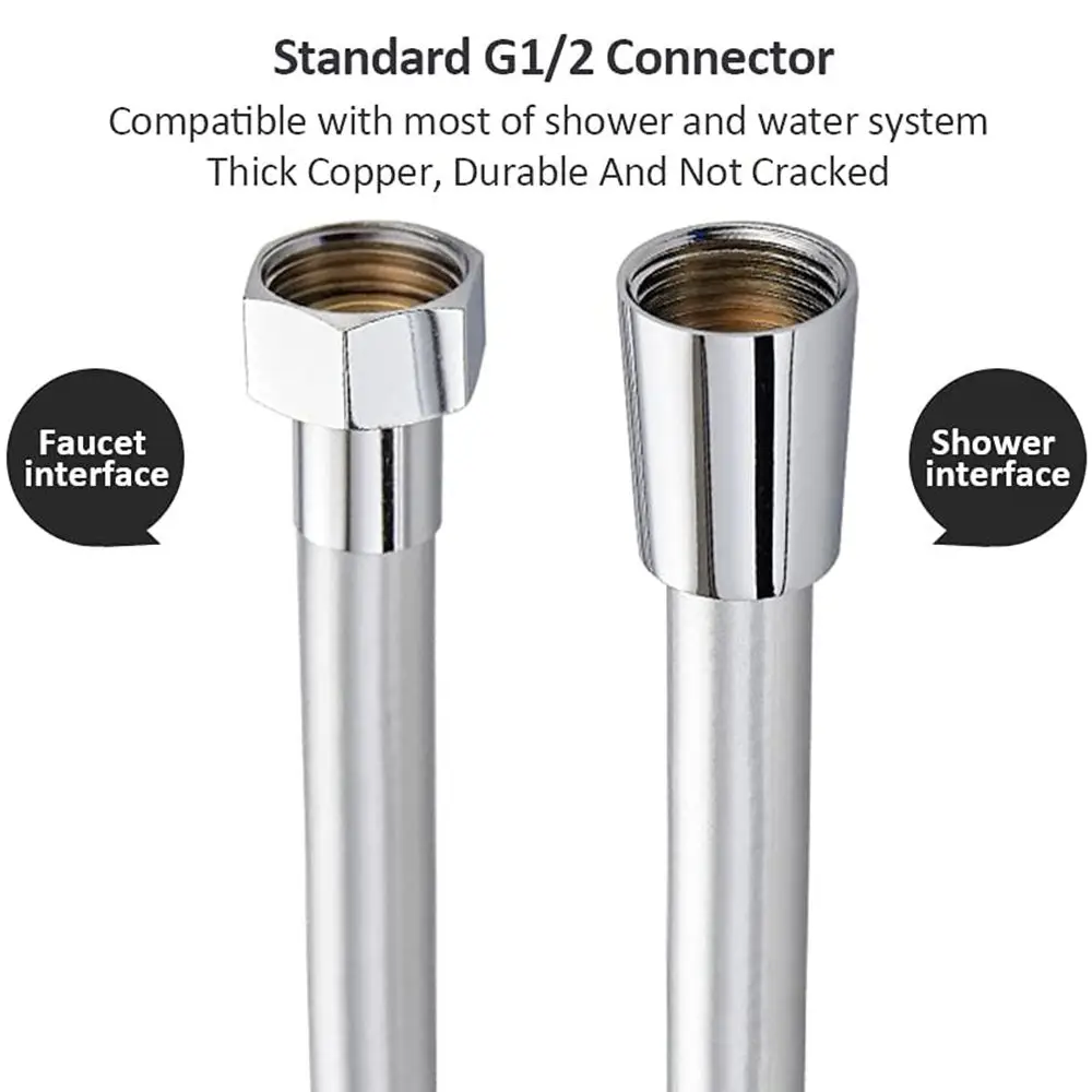1/1.5/2/3m PVC Handheld Shower Hose Bathroom GI/2 Universal Interface High Pressure Explosion-proof Faucet Hose Extension Pipe