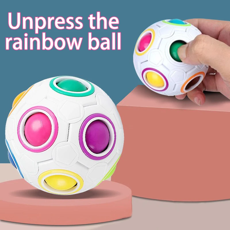 เด็ก Antistress Cube Rainbow Ball ปริศนาฟุตบอล Magic Cube การศึกษาการเรียนรู้ของเล่นเด็กผู้ใหญ่ความเครียด Reliever ของเล่น