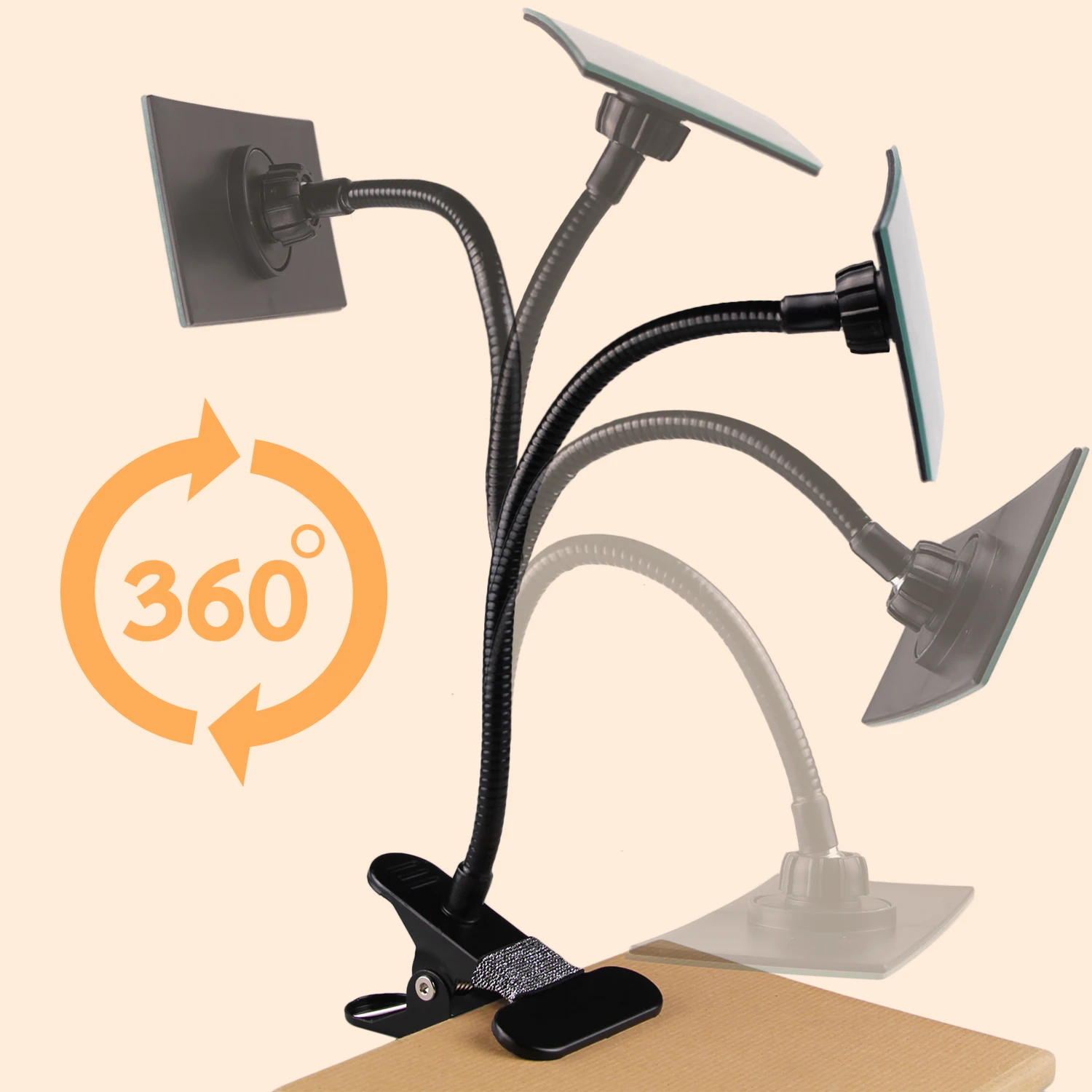 Flexible Clip on Computer Desk Cubicle Security Rearview Field Vision Magnifying Convex Mirror for Office Personal Privacy Safe