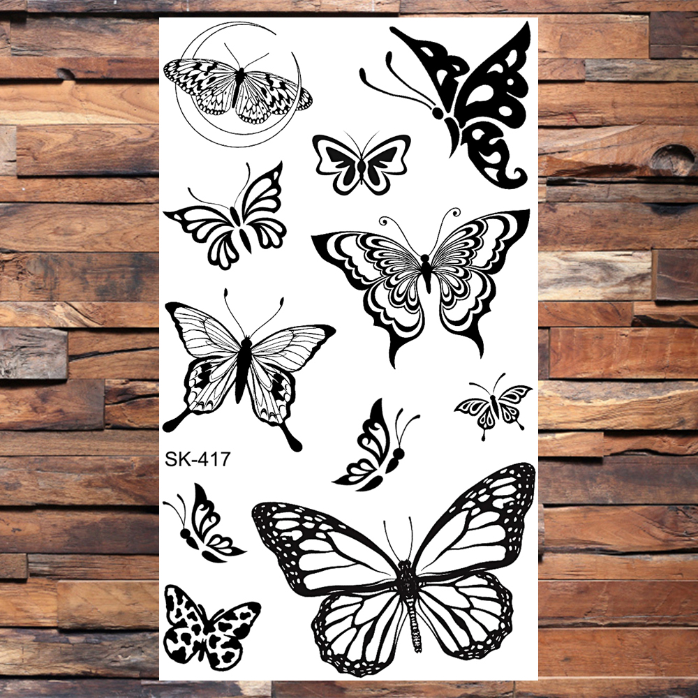 Tatuaje temporal sexual para hombre y mujer, pegatinas impermeables, maquillaje, maquiagem, tatuaje de encaje de murciélago, AQ-062