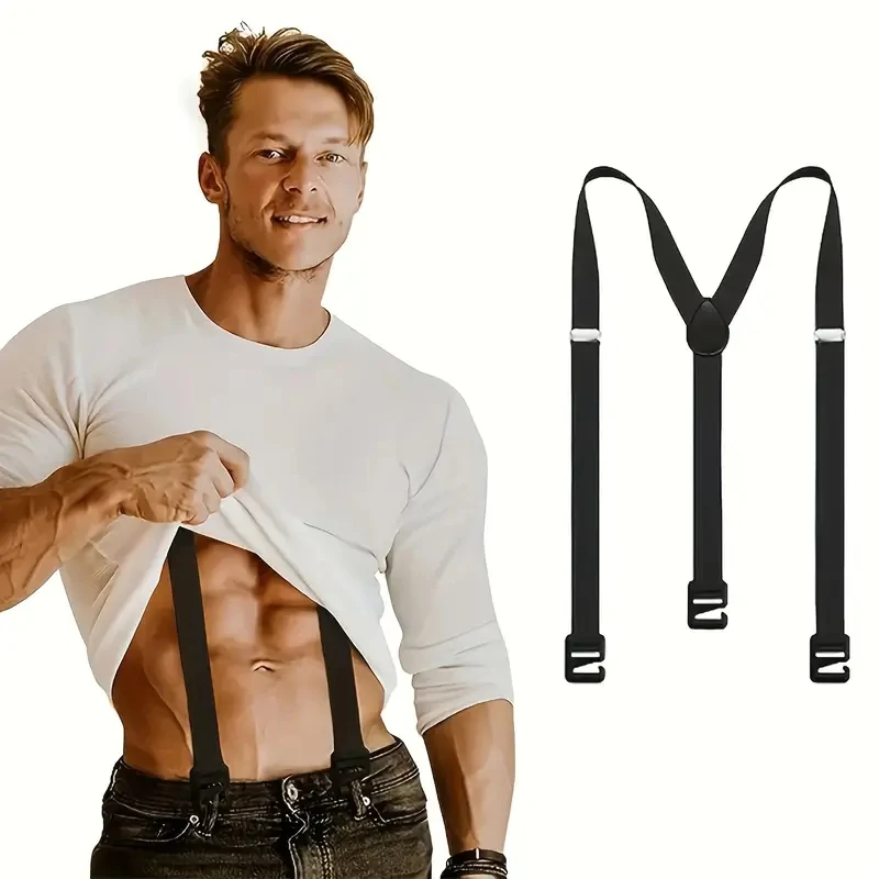 Bretelles pour hommes de 2.5cm de largeur, nouveau bretelles créatives à 3 crochets, pantalons décontractés pour hommes, bretelles pour pantalons, attelle réglable à la mode
