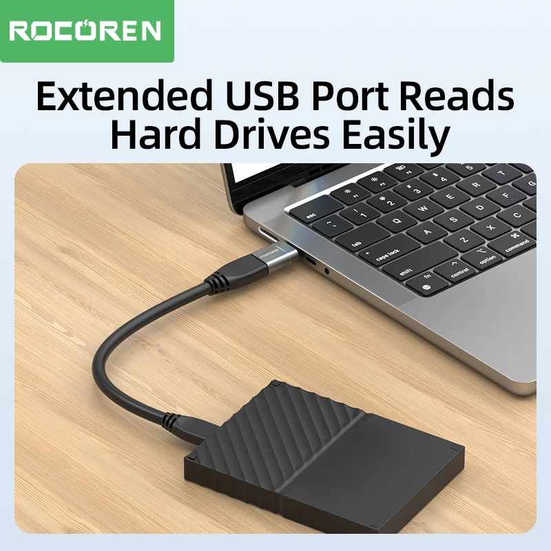 Rocoren USB Tipo C OTG Adattatore USB C Maschio a USB 3.0 Femmina Convertitori di cavi per MacBook Samsung S22 S20 Xiaomi 5Gbps Tipo-c OTG