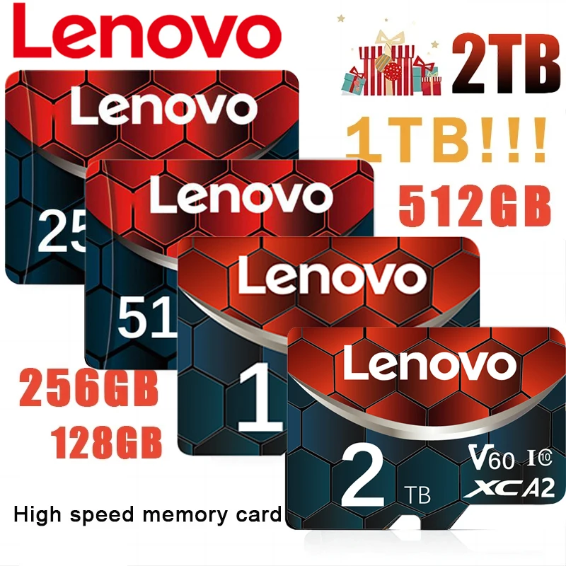 Nueva tarjeta Micro SD Original Lenovo, 2TB, 1TB, 512GB, tarjeta de memoria de alta velocidad, 256GB, 128GB, tarjeta Clase TF para equipo de Dron, Audio y PC