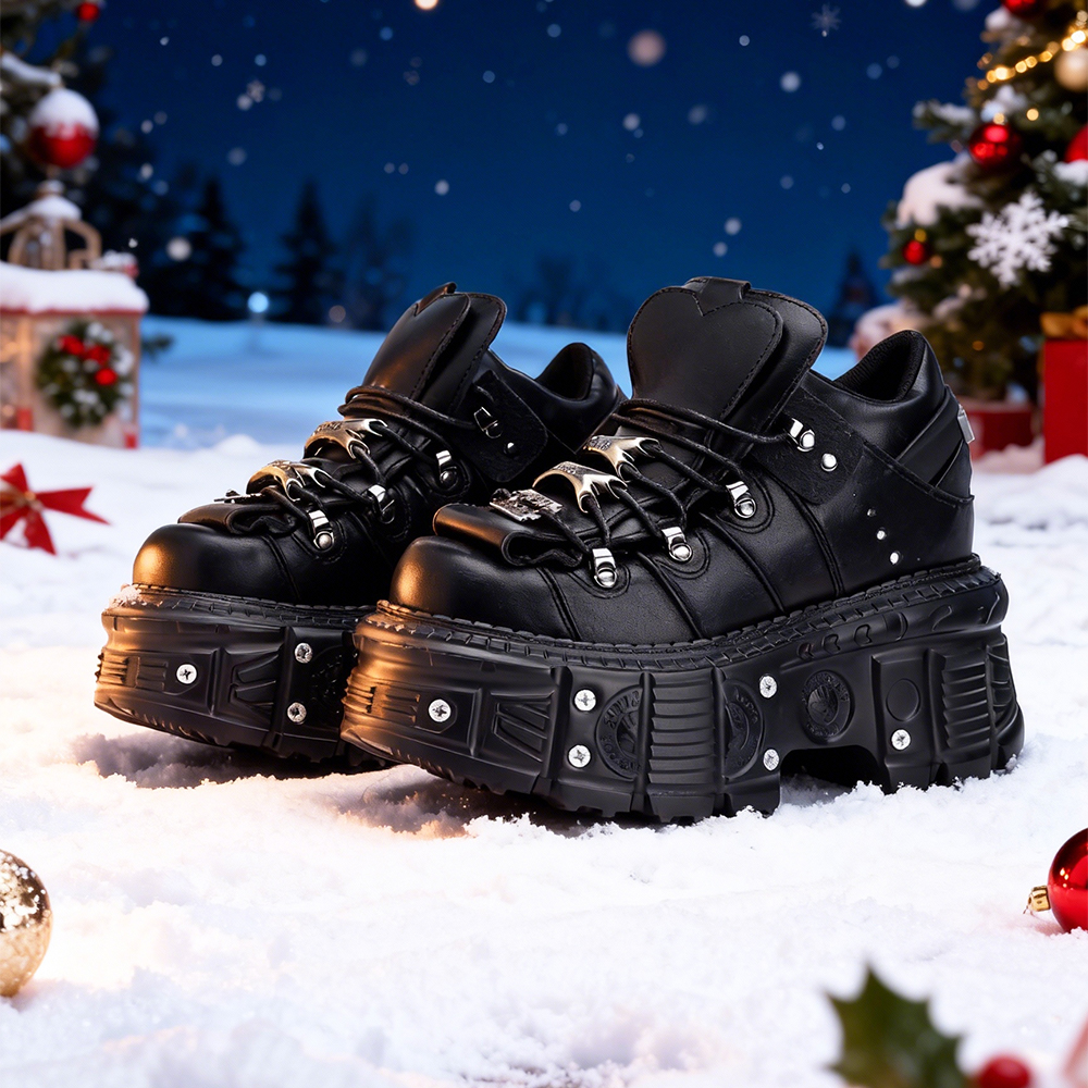 2025 Новая женская обувь в стиле панк, туфли на платформе со шнуровкой, высота каблука 6 см, женские готические ботильоны в стиле рок, женские кроссовки с металлическим декором