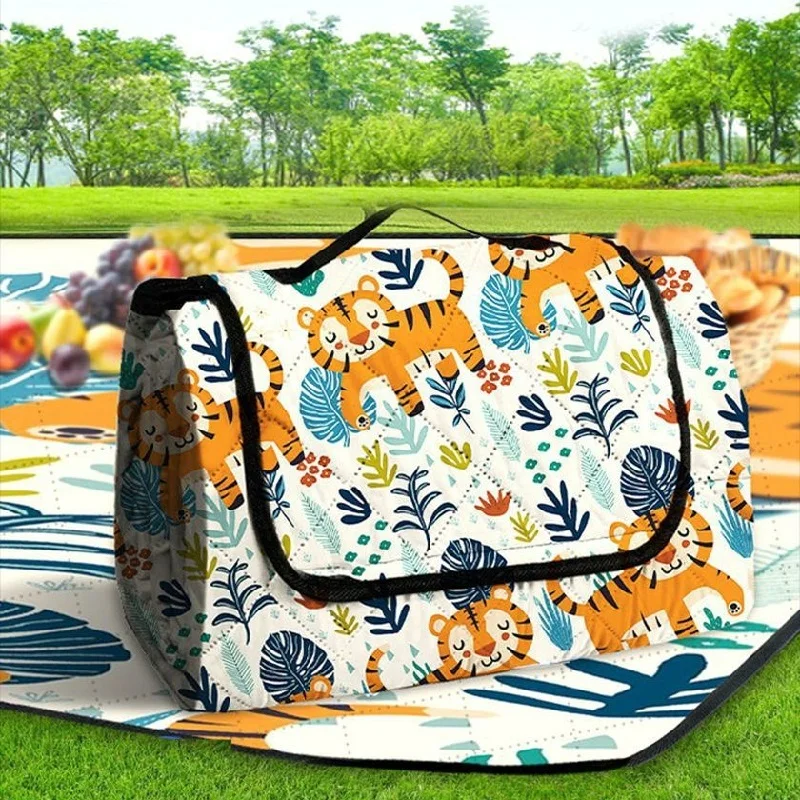 Tapete de brincar dobrável para bebês, tapete de atividades para praia ao ar livre, cobertor de piquenique à prova d'água, portátil, campo, acampamento, grosso