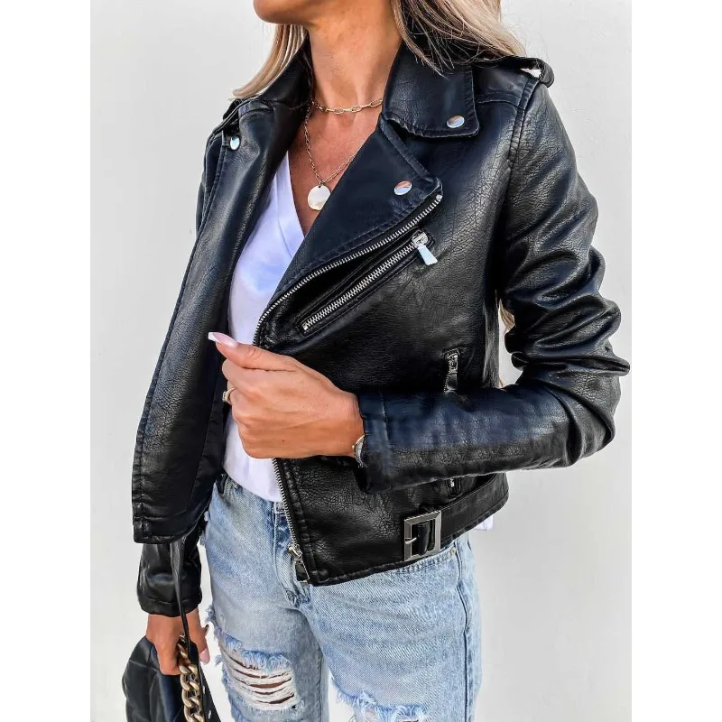 Winter Lokomotive Pu Jacke Top Pu Ledermantel Trend Herbst Lederjacken Frauen Herbst Langarm Motorrad kurzen Reiß verschluss