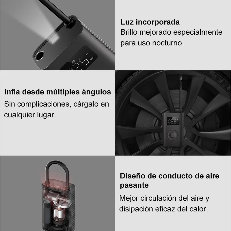 Xiaomi Mijia Pompa d'aria 2 25% Velocità Boost Mini Compressore d'aria elettrico portatile Tesoro 150PSI Tipo-C LED Multitool Gonfiatore Xiomi