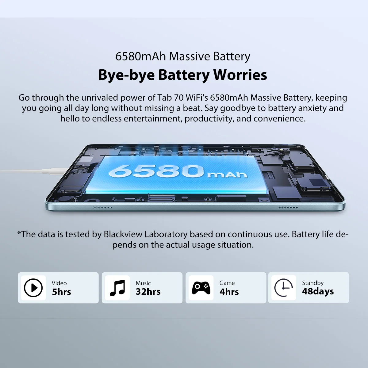 Blackview Tab 70 WIFI Android 13 Tablet PC 4 GB 64 GB 10,1 Zoll HD+IPS Display 6580 mAh 2,4 G/5 G WiFi