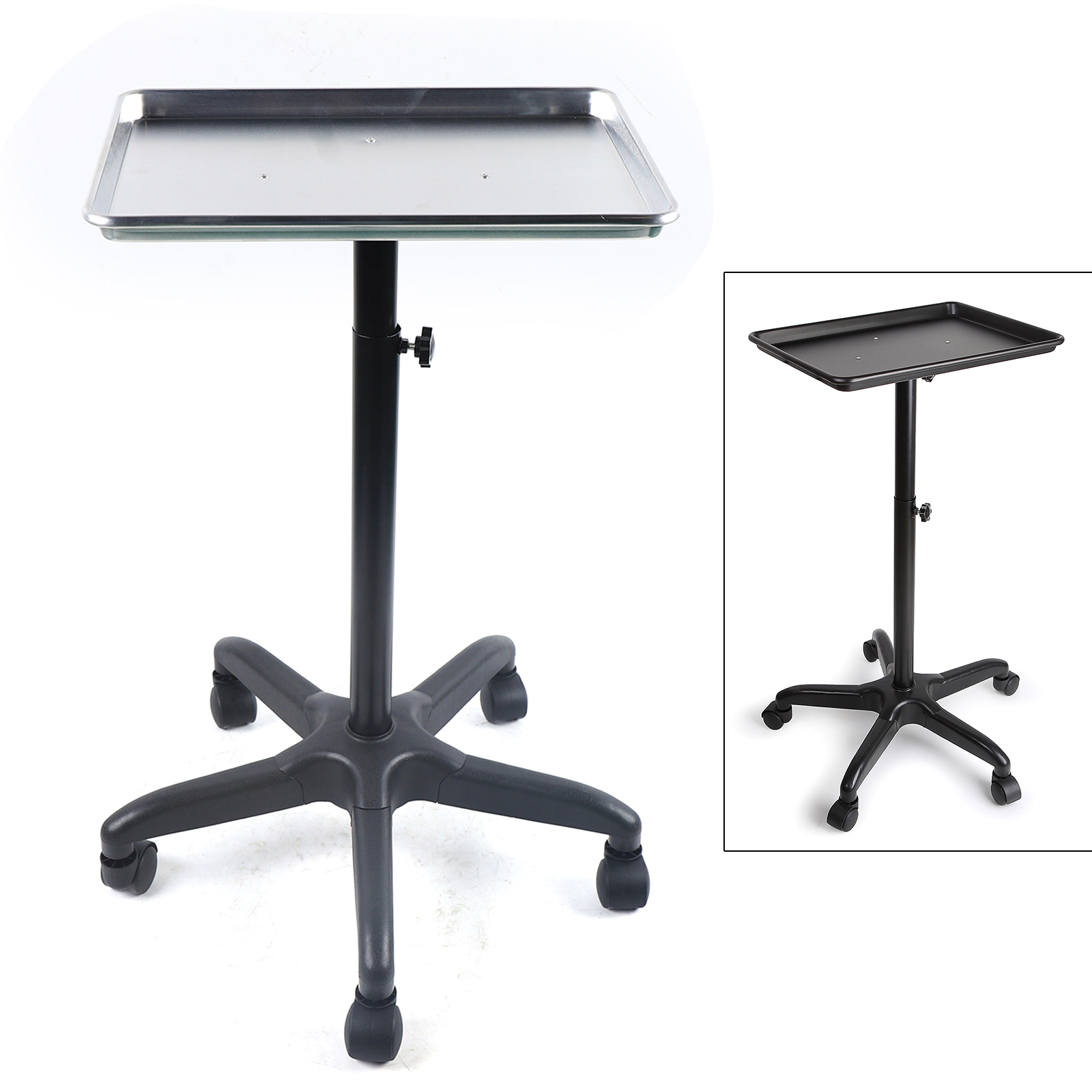 Salonwagen mit sternförmiger Basis und glattem Tablett für Friseur- und Schönheitsbedarf