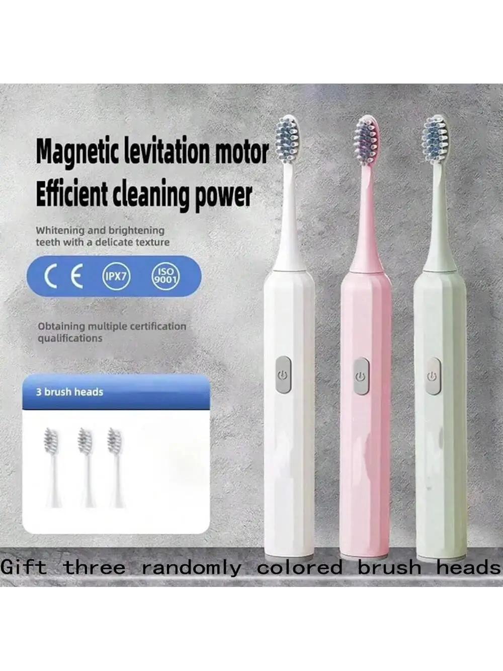 Cepillo de dientes eléctrico automático, cerdas suaves con cepillo de dientes eléctrico sónico, limpieza de dientes Orales para adultos, cepillos de dientes sónicos