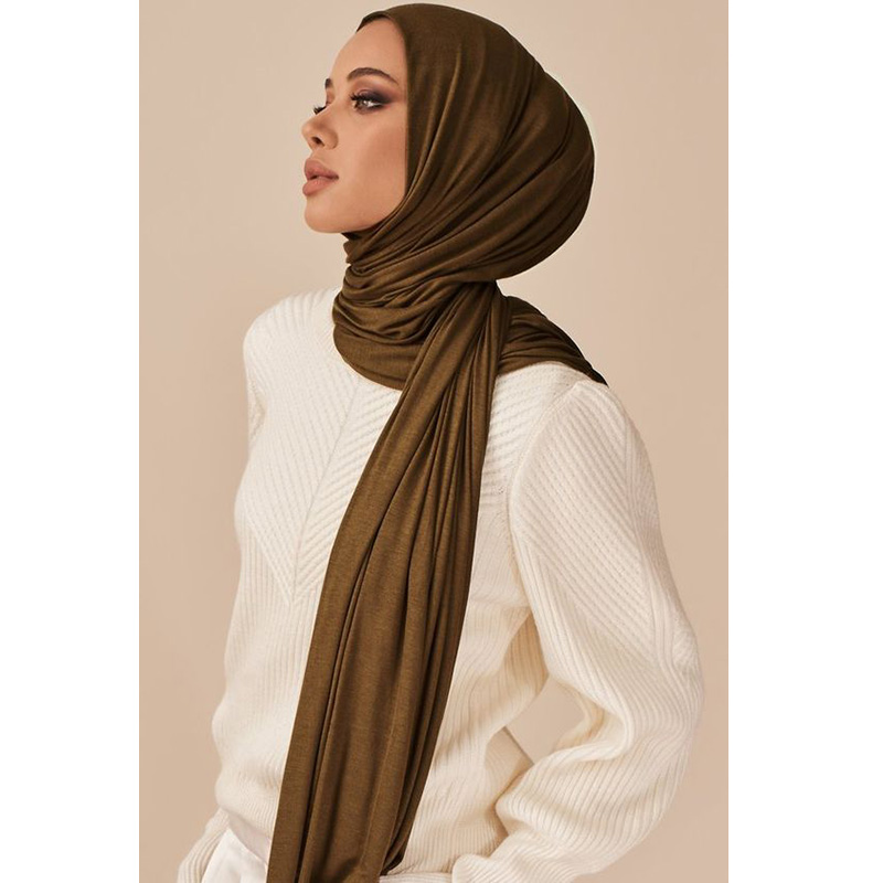 Lenço hijab de algodão modal macio para mulheres, xale muçulmano longo, turbante liso, envoltórios de cabeça, bandana africana, 170x60cm
