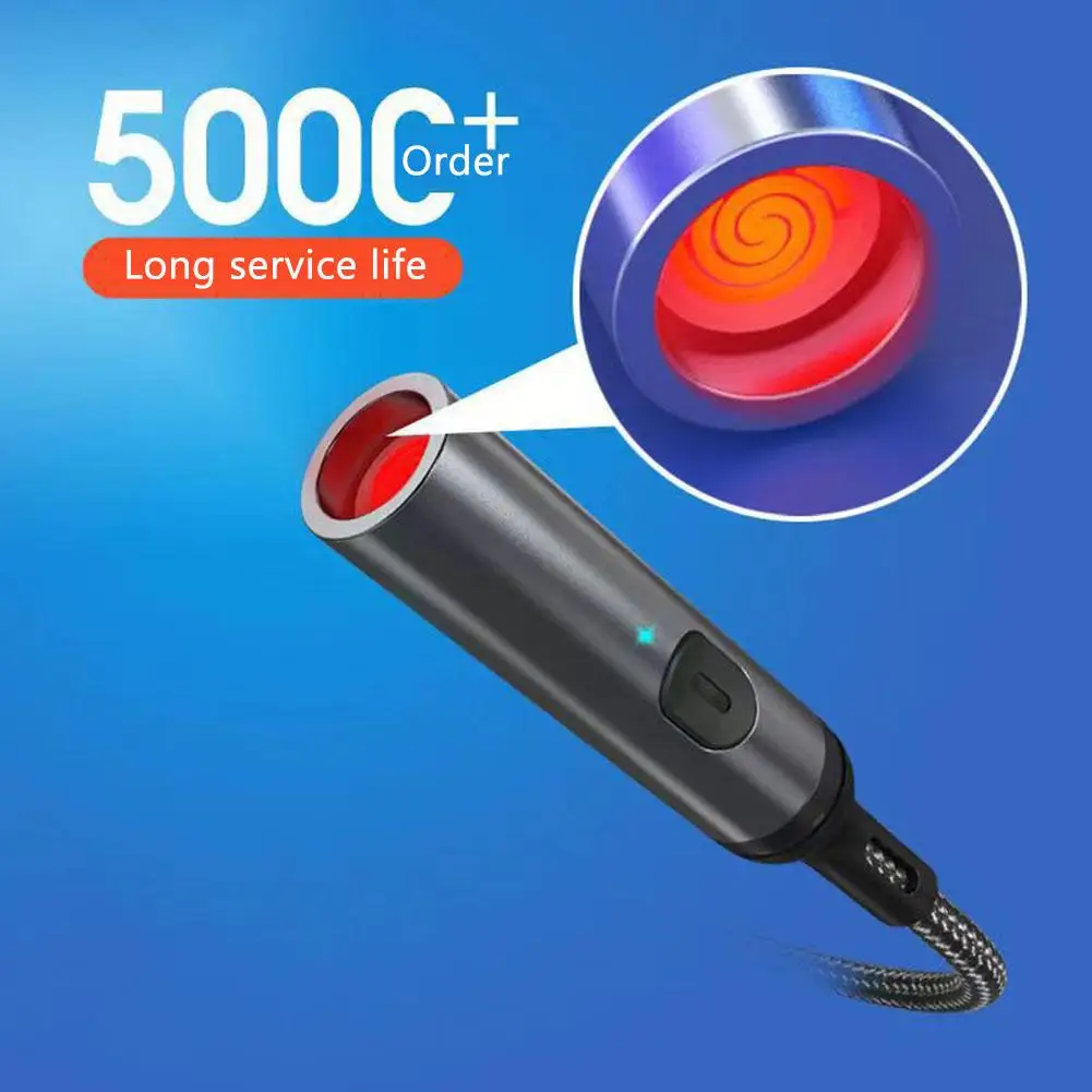 Metal Windproof Rechargeable Electric Lighter USB Type C Cable for Cell phone  no fit  Flameless Igniter tools
