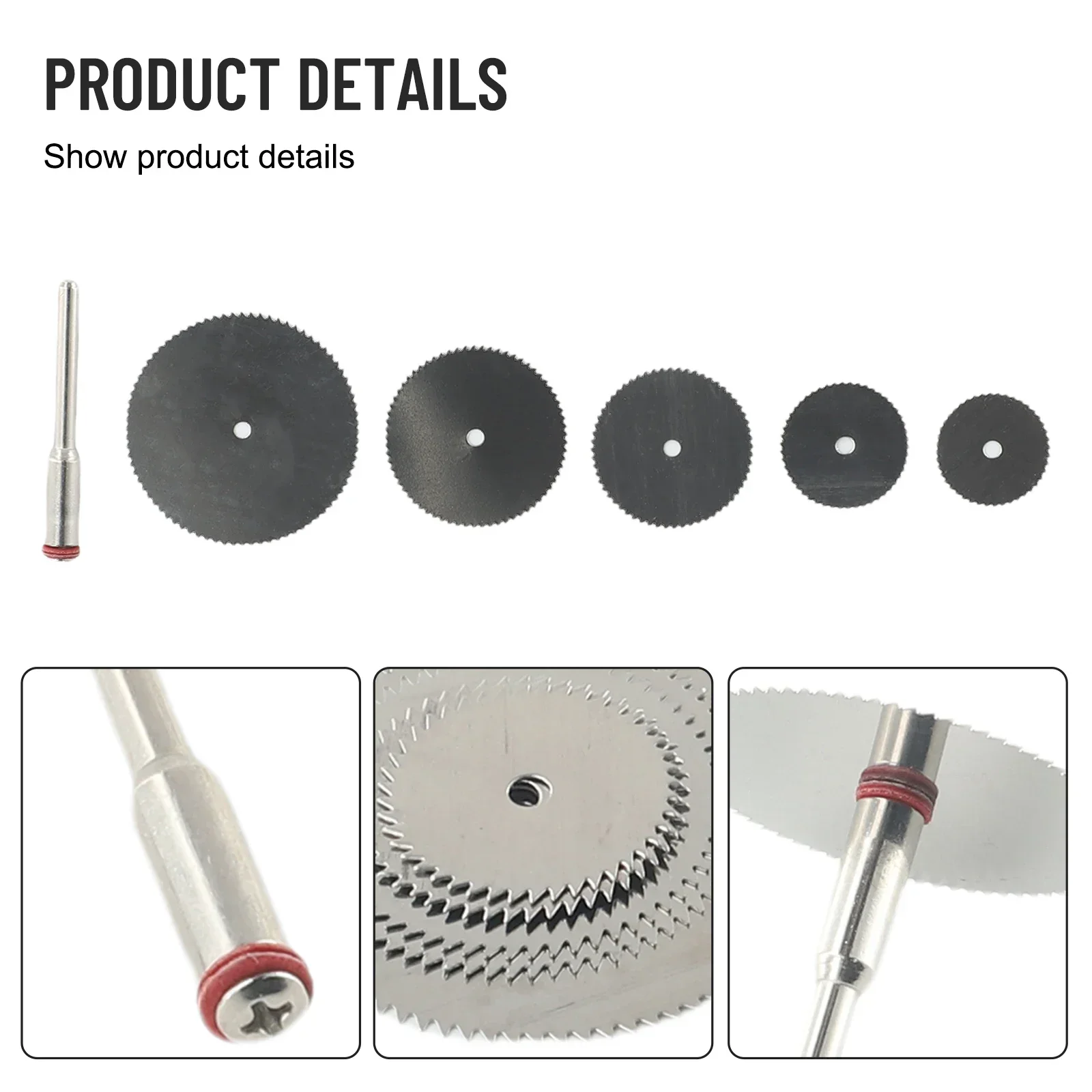 Hoja de sierra Circular con juego de mandril de 3MM, disco de corte de acero inoxidable para herramientas rotativas de 16/18/22/25/32mm, 5 uds.