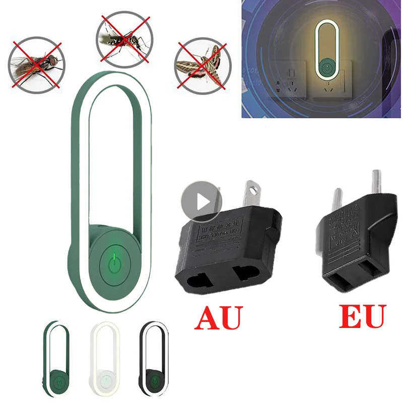 Repelente de mosquitos electrónico para el hogar, lámpara ultrasónica para interiores, luz nocturna pequeña