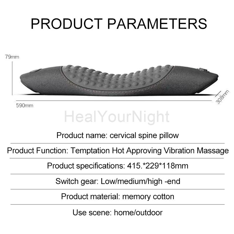 เอวหมอนเตียงนอนเอวแผ่นป้องกันไฟฟ้านวดนอนเอวแบนปวดเอวสนับสนุนความร้อน Vibrating Sleep Pad