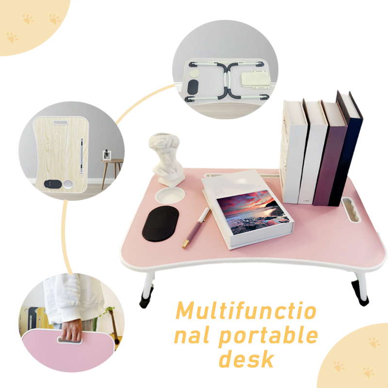 Simple, Sturdy and Durable, Wireless Charging, Foldable Small Table, Bed Laptop Table