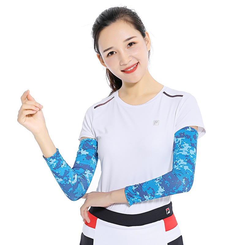 Mangas largas de seda de hielo para hombres y mujeres, cubierta de brazo antiquemaduras solares, Mangas de mano frescas, manga de ciclismo Anti-UV sin dedos, verano, nuevo