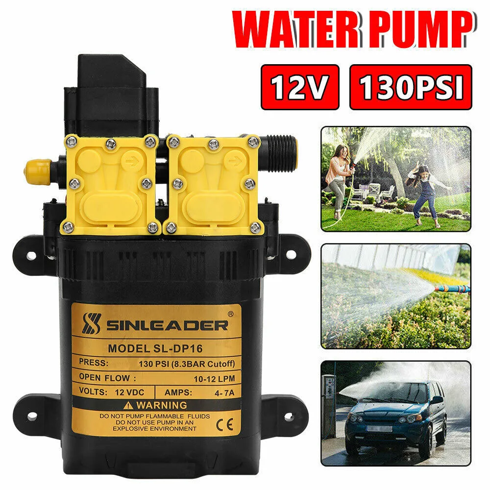 Elektryczna pompa wodna rolnicza wysokociśnieniowa 12V 7A 10L/min, opryskiwacz wodny, pompy dwurdzeniowe, elektryczna rolnicza