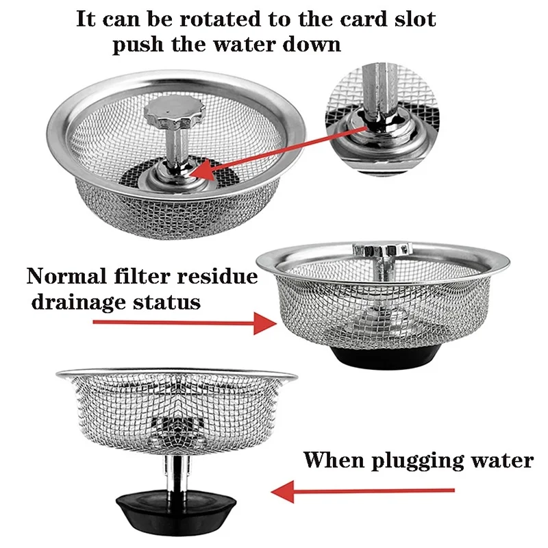 Küche Waschbecken Filter Edelstahl Anti-blocking Waschbecken Kanalisation Siebe Badezimmer Bodenabläufe Net Haar Catcher Müll Filter