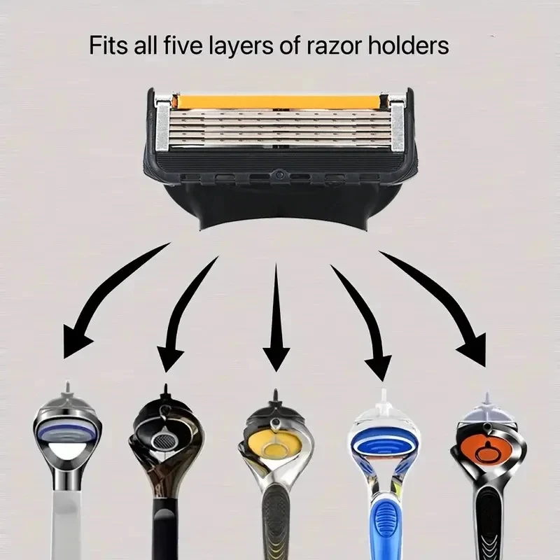 5 ชั้นใบมีดมีดโกน Sharp Shave One-Touch เปลี่ยน Clean Clean Shave ดี Old-Fashioned คู่มือมีดโกนผู้ชายเครามีดโกน