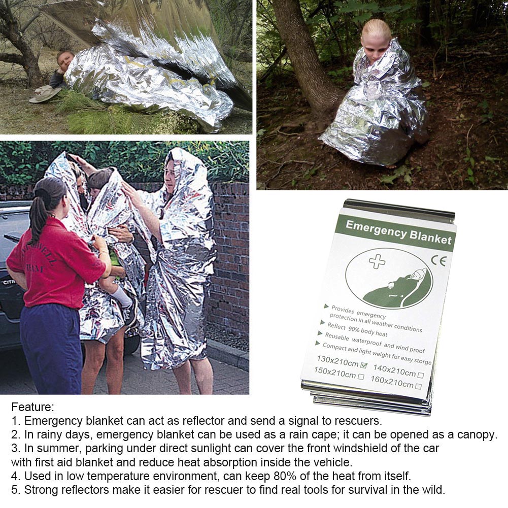 RESCUE-Emergency First Aid Blanket, impermeável, à prova de vento, reutilizável, Body Warmer, acampamento ao ar livre, caminhadas, viagens, 1-30pcs