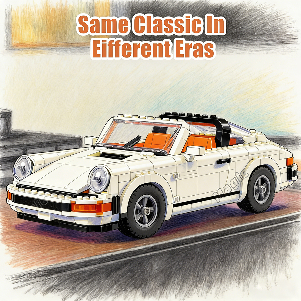 Classic sports car 1458pcs mechanical group retro car model building blocks children's educational assembly toys birthday gift