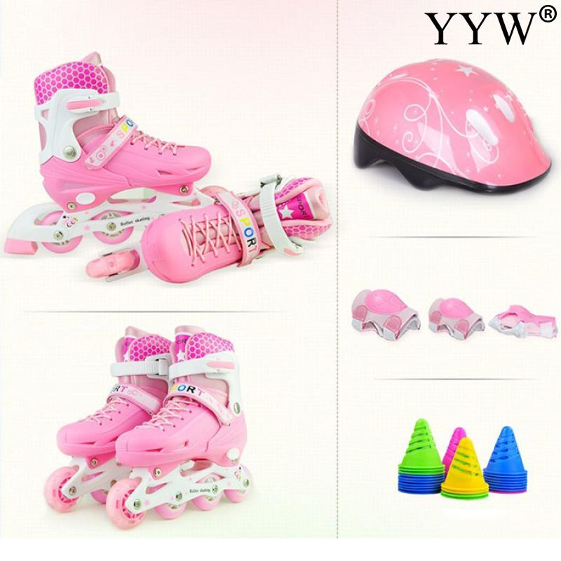 Inline Roller Skate Schuhe Kind 4-Rad Turnschuhe Kid Jugend Anfänger Junge Und Mädchen Roller Skating-Schuhe Schutz getriebe Anzug