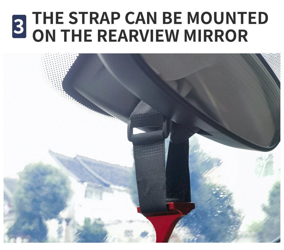 Aluminium stuurwielhaak met verstelbare nylon riem, op de auto gemonteerde modificatie